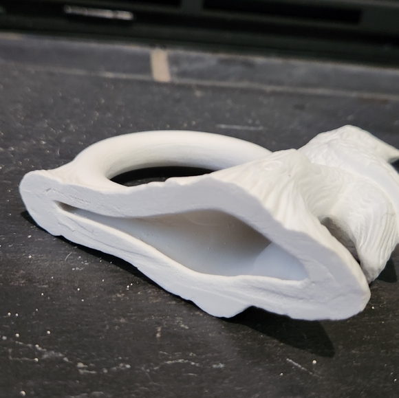 Eight Vintage Unpainted Ceramic Bisque Standing Owl Napkin Rings Cramer 1981 - Picture 6 of 9